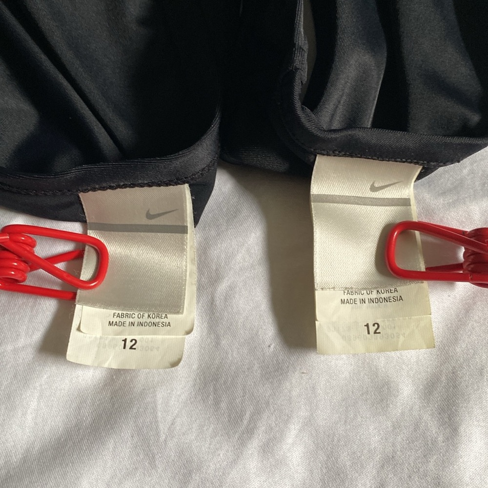Nike Core Solids Sport 2-Piece size 12 racer back bikini top swimsuit set black - Picture 9 of 13